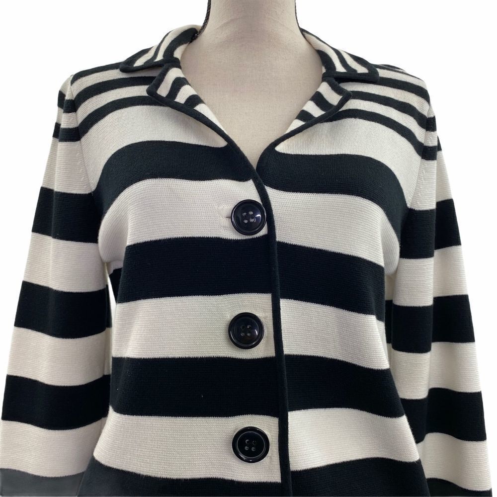 BOUTIQUE Essentials Striped Button Down Jacket M - image 10